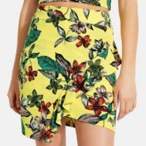 NWT GUESS Jeans Tropical Mairin Ruffle Skirt XL